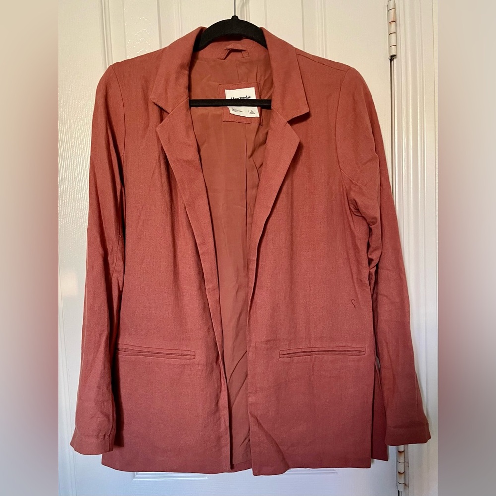 Abercrombie & Fitch Rust Red Open Front Blazer